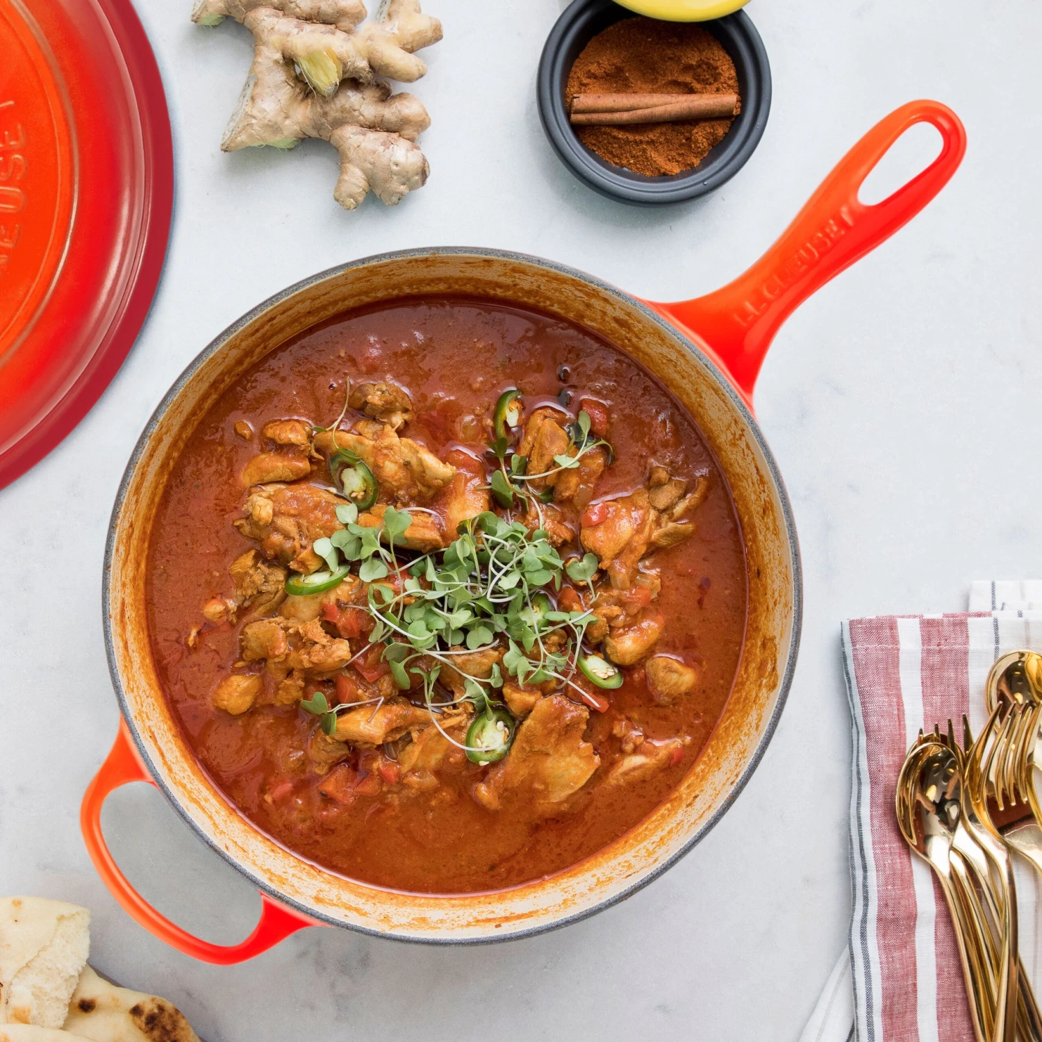 Le Creuset Signature Cast Iron 3.75-quart Flame Cassadou 5 Le Creuset Signature Cast Iron 3.75-quart Flame Cassadou - Image 3