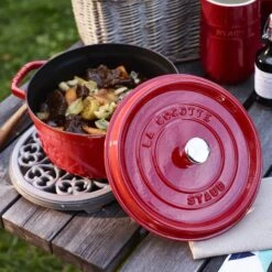 Staub 5.5-quart Cherry Red Round Dutch Oven -Zwilling Shop 65011 round cocotte 18cm cherry red ls bfd61463 b517 4f08 99bc 2cd0d3372e09