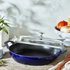Staub 3.5-quart Sapphire Blue Braiser With Glass Lid