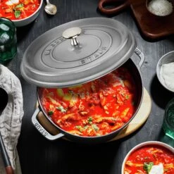 Staub 13.25-quart Graphite Gray Round Dutch Oven 15 Staub 13.25-quart Graphite Gray Round Dutch Oven -Zwilling Shop 750043448