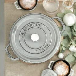 Staub 4-quart White Truffle Round Dutch Oven -Zwilling Shop 750047422 1