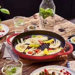 Staub 10" Cherry Red Round Grill Pan -Zwilling Shop 7 01aae783 c21b 4f34 bc5f 771da81f9d3b