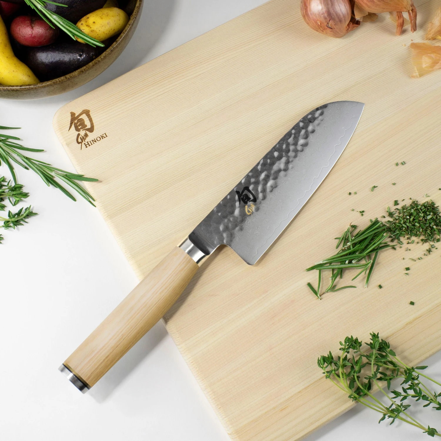 Shun Premier Blonde 5.5" Santoku Knife 8 Shun Premier Blonde 5.5" Santoku Knife - Image 6