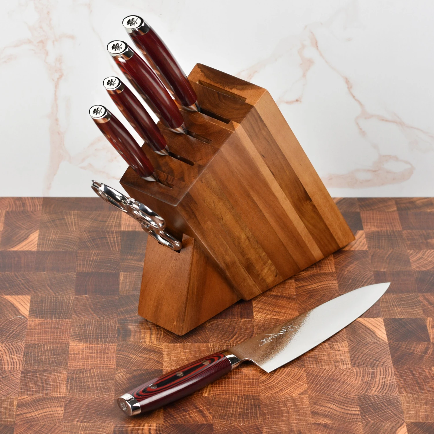 Yaxell Super Gou SG2 7 Piece Acacia Slim Knife Block Set 5 Yaxell Super Gou SG2 7 Piece Acacia Slim Knife Block Set - Image 3