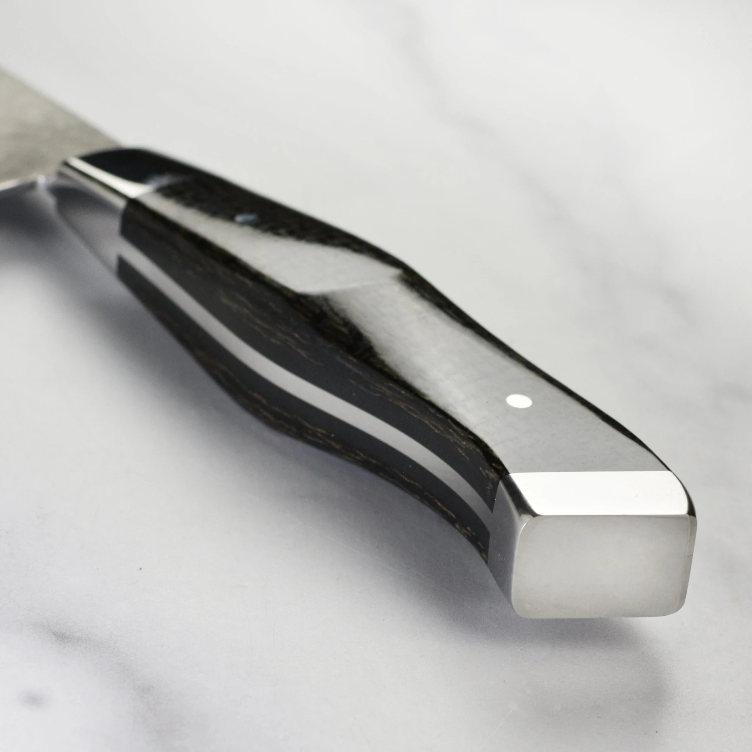 Town Cutler Carbon Pommel 8.5" Chef's Knife With Leather Sheath 4 Town Cutler Carbon Pommel 8.5" Chef's Knife With Leather Sheath - Image 2