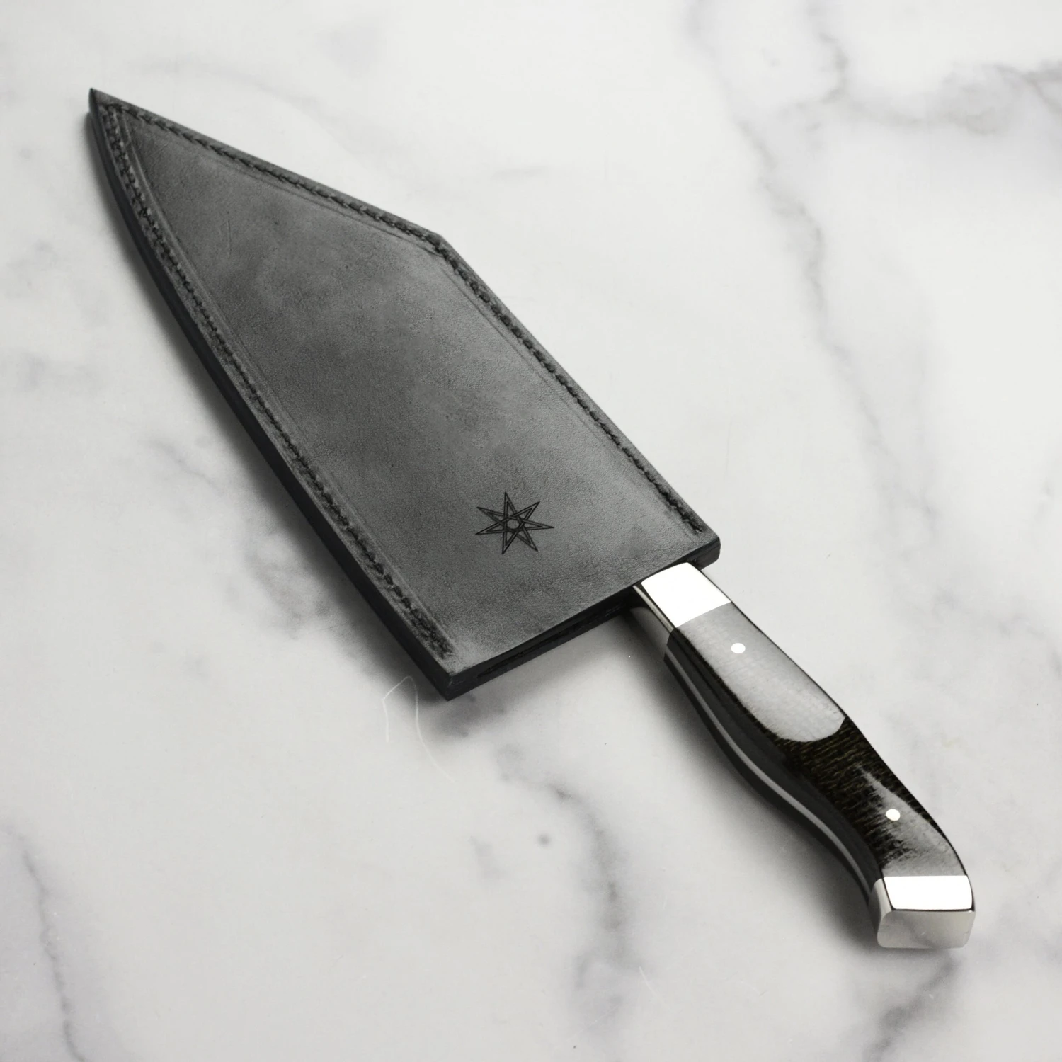 Town Cutler Carbon Pommel 7.5" Chopper With Leather Sheath 8 Town Cutler Carbon Pommel 7.5" Chopper With Leather Sheath - Image 6