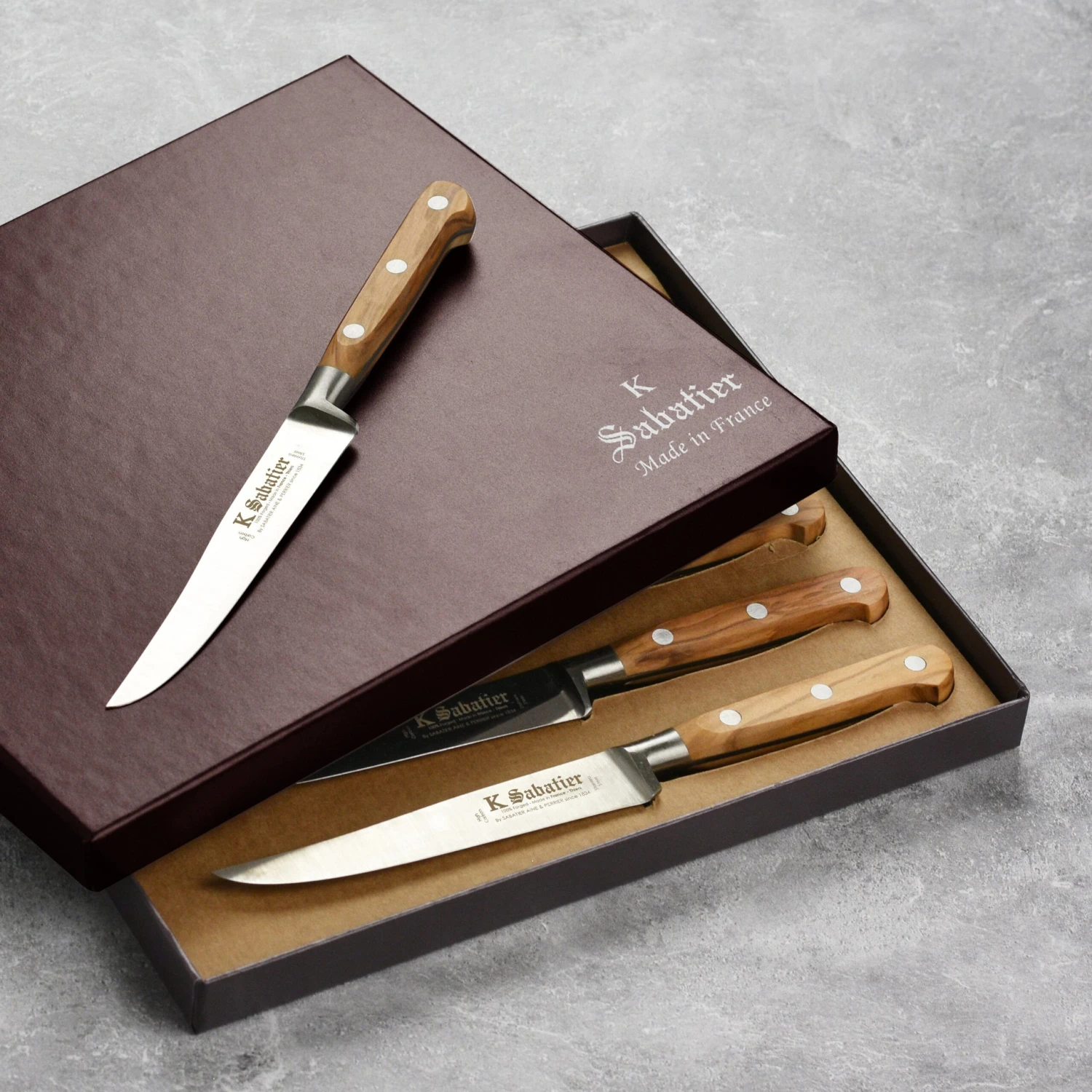 K Sabatier Olive Wood 6 Piece Steak Knife Set 8 K Sabatier Olive Wood 6 Piece Steak Knife Set - Image 6