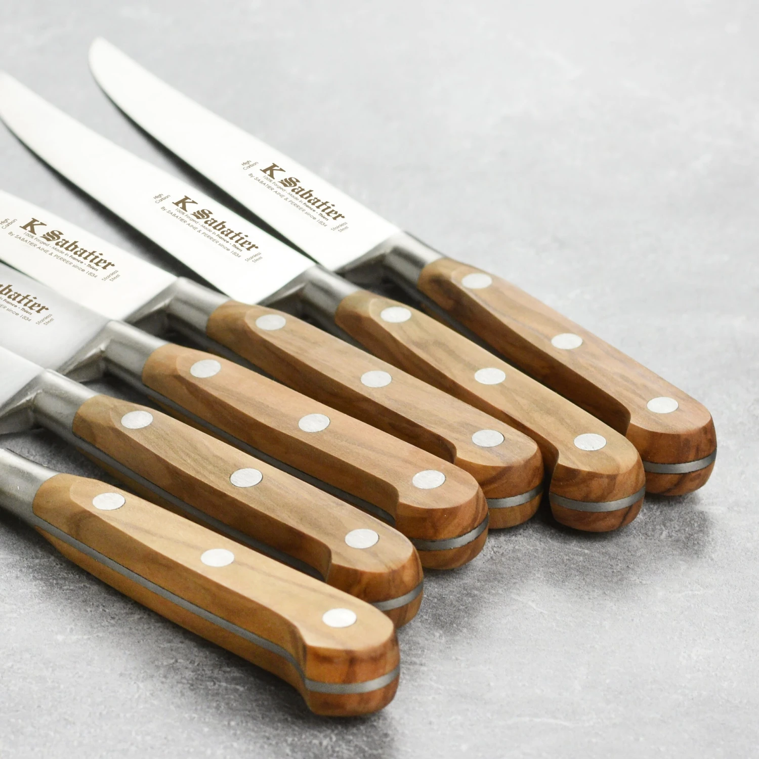K Sabatier Olive Wood 6 Piece Steak Knife Set 7 K Sabatier Olive Wood 6 Piece Steak Knife Set - Image 5