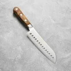 K Sabatier Olive Wood 7" Hollow Edge Santoku Knife -Zwilling Shop DSC 1308