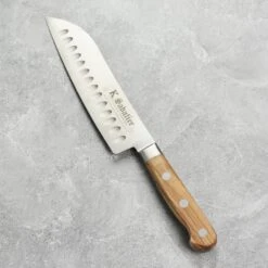 K Sabatier Olive Wood 7" Hollow Edge Santoku Knife -Zwilling Shop DSC 1315