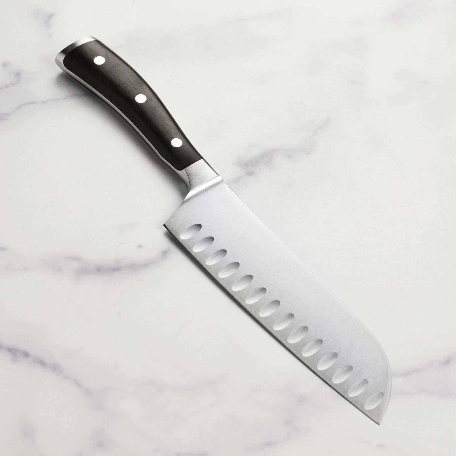 Wusthof Ikon Blackwood 7" Hollow Edge Santoku Knife 9 Wusthof Ikon Blackwood 7" Hollow Edge Santoku Knife - Image 7