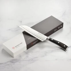 Wusthof Ikon Blackwood 7" Hollow Edge Santoku Knife 14 Wusthof Ikon Blackwood 7" Hollow Edge Santoku Knife -Zwilling Shop DSC 1648