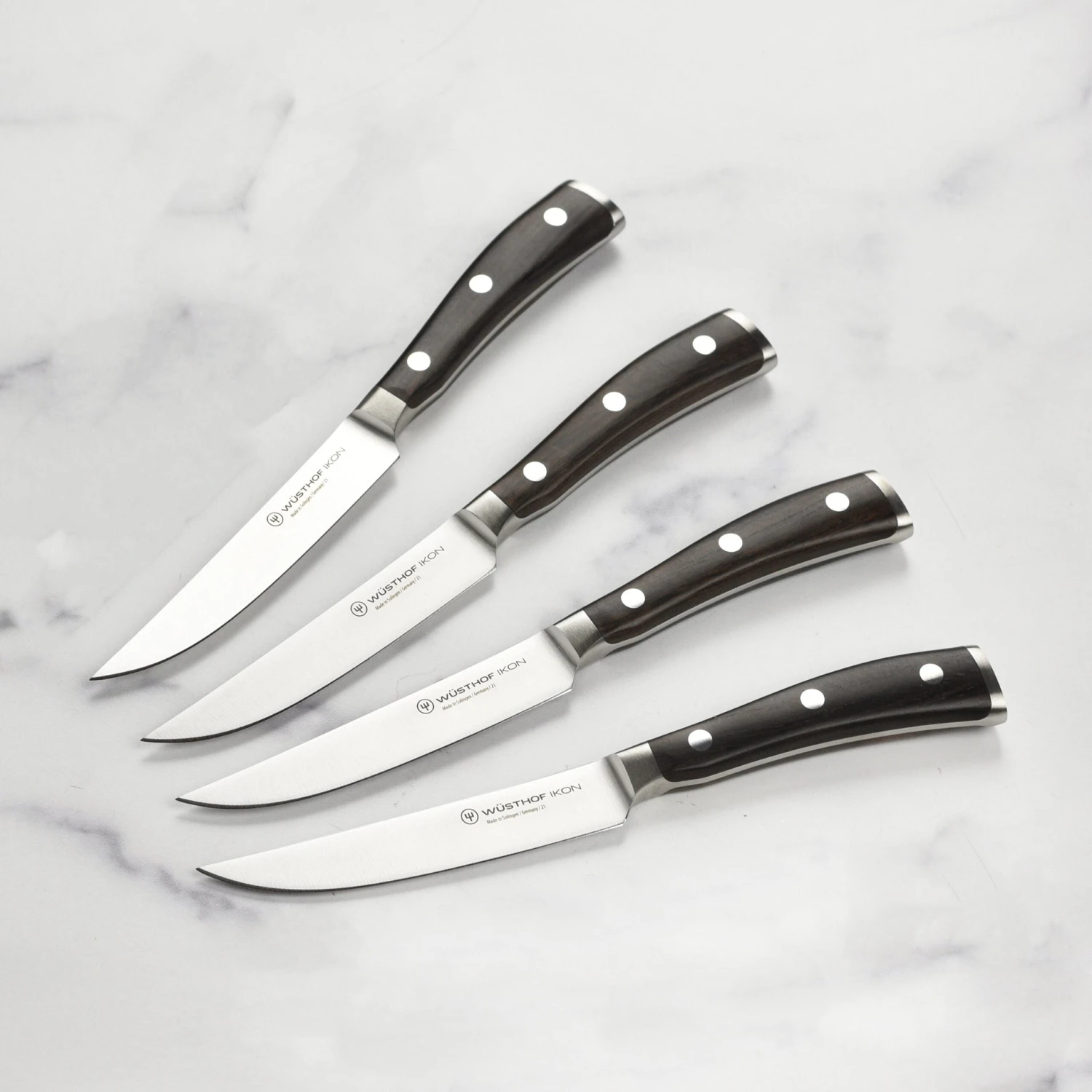 Wusthof Ikon Blackwood 4 Piece Steak Knife Set With Wood Case 4 Wusthof Ikon Blackwood 4 Piece Steak Knife Set With Wood Case - Image 2
