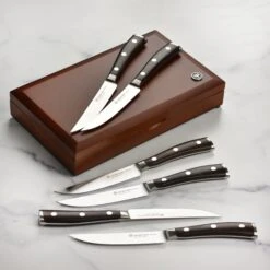 Wusthof Ikon Blackwood 6 Piece Steak Knife Set With Wood Case -Zwilling Shop DSC 1672