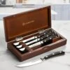 Wusthof Ikon Blackwood 4 Piece Steak Knife Set With Wood Case