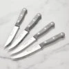 Wusthof Gourmet 4 Piece Steak Knife Set With Grey Handles