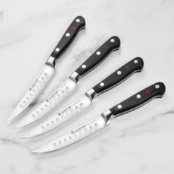 Wusthof Classic 4 Piece Hollow Edge Steak Knife Set