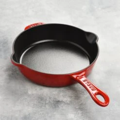 Staub 8.5" Cherry Red Cast Iron Deep Traditional Skillet -Zwilling Shop DSC 2617