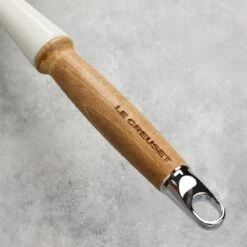 Le Creuset Cast Iron 10.25" White Fry Pan With Wood Handle -Zwilling Shop DSC 2640