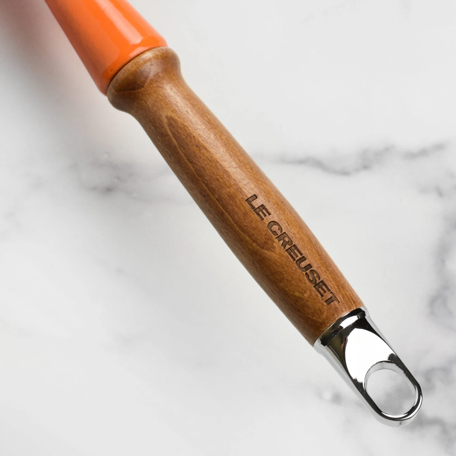 Le Creuset Cast Iron 10.25" Flame Fry Pan With Wood Handle 8 Le Creuset Cast Iron 10.25" Flame Fry Pan With Wood Handle - Image 6