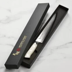 Zanmai Classic Damascus Corian 9.4" Sujihiki -Zwilling Shop DSC 2748