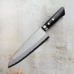 Masutani VG10 Damascus 7" Gyuto, Black Handle -Zwilling Shop DSC 2971