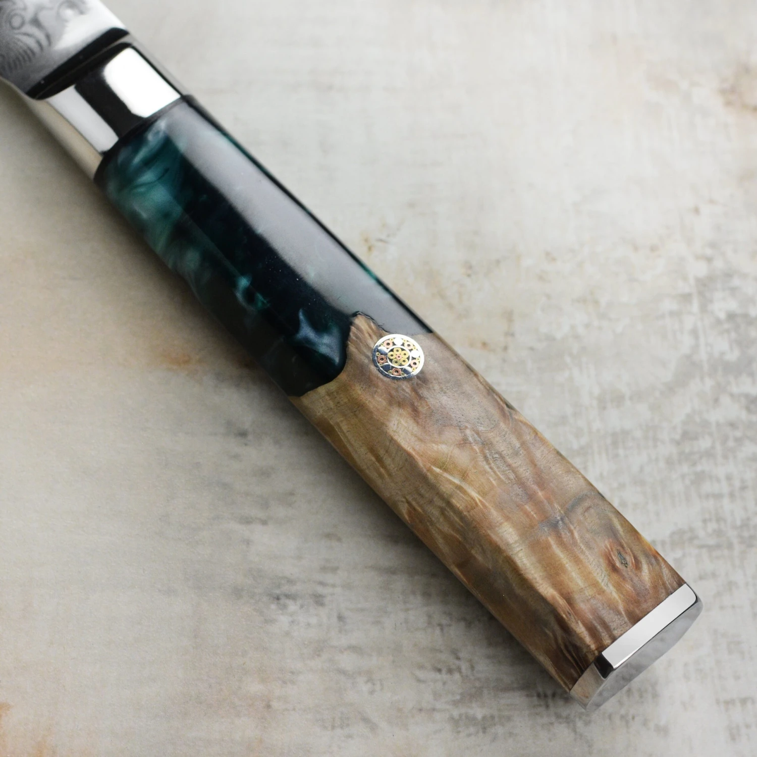 Nexus 4 Piece Damascus Steak Knife Set, Resin & Stabilized Wood 7 Nexus 4 Piece Damascus Steak Knife Set, Resin & Stabilized Wood - Image 5