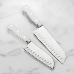Wusthof Classic White 2 Piece Hollow Edge Santoku Knife Set -Zwilling Shop DSC 3490