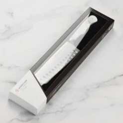 Wusthof Classic White 7" Hollow Edge Santoku Knife -Zwilling Shop DSC 3498
