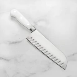 Wusthof Classic White 7" Hollow Edge Santoku Knife -Zwilling Shop DSC 3499