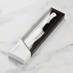 Wusthof Classic White 5" Hollow Edge Santoku Knife -Zwilling Shop DSC 3500