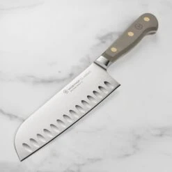 Wusthof Classic 7" Velvet Oyster Hollow Edge Santoku Knife