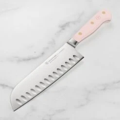 Wusthof Classic 7" Pink Himalayan Salt Hollow Edge Santoku Knife
