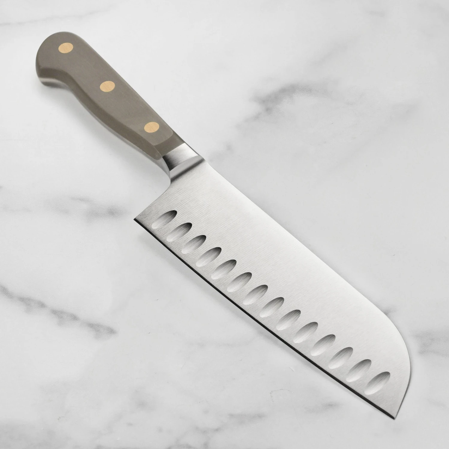 Wusthof Classic 7" Velvet Oyster Hollow Edge Santoku Knife 8 Wusthof Classic 7" Velvet Oyster Hollow Edge Santoku Knife - Image 6
