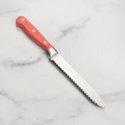 Wusthof Classic 5" Coral Peach Serrated Utility Knife 14 Wusthof Classic 5" Coral Peach Serrated Utility Knife -Zwilling Shop DSC 3680 1