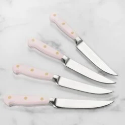 Wusthof Classic 4 Piece Pink Himalayan Salt Steak Knife Set -Zwilling Shop DSC 3720