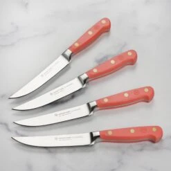 Wusthof Classic 4 Piece Coral Peach Steak Knife Set