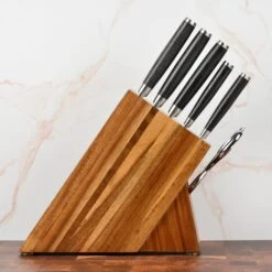 Yaxell Ketu SG2 7 Piece Acacia Slim Knife Block Set -Zwilling Shop DSC 3726