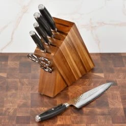 Yaxell Ketu SG2 7 Piece Acacia Slim Knife Block Set -Zwilling Shop DSC 3728