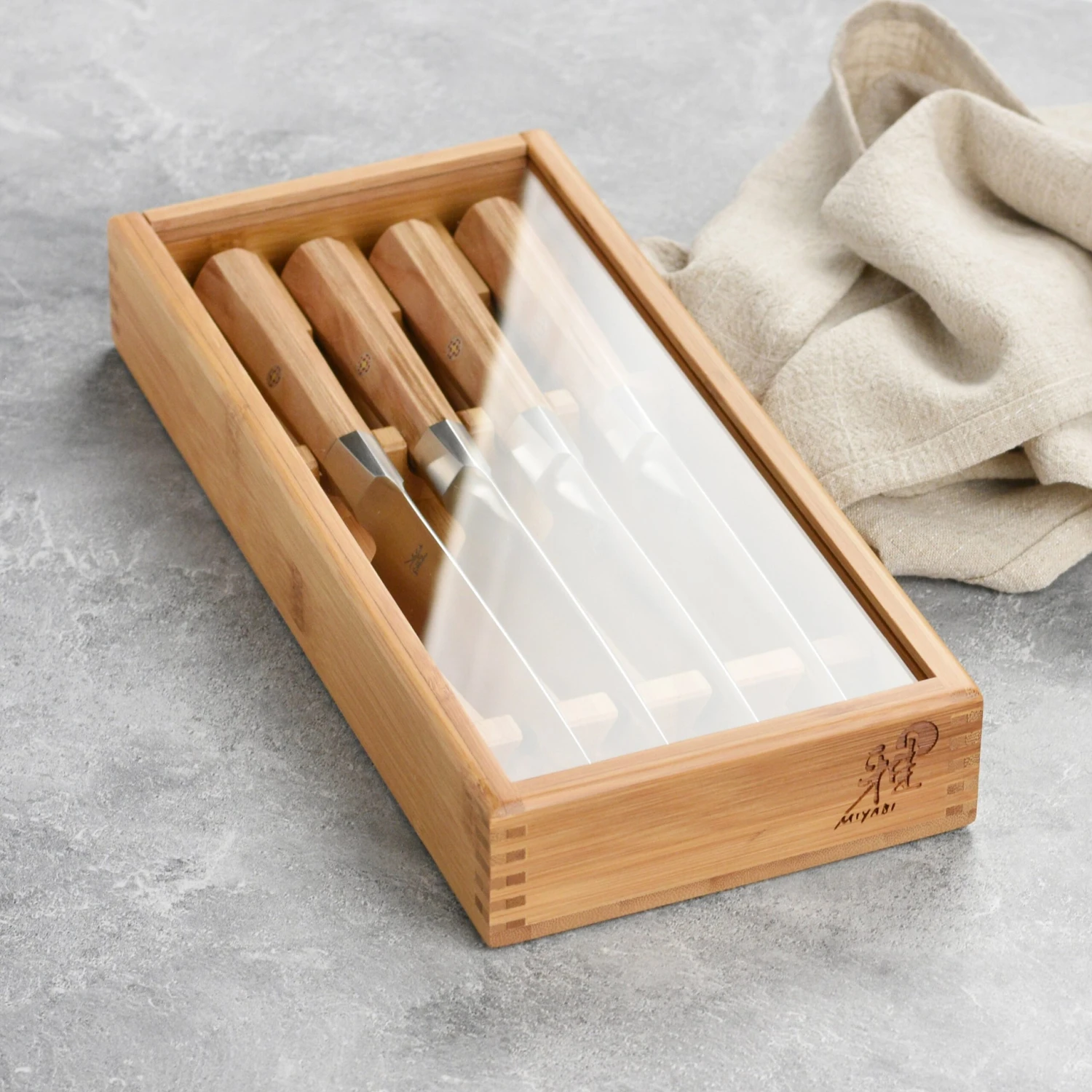 Miyabi Koya 4 Piece Steak Knife Set With Bamboo Case 5 Miyabi Koya 4 Piece Steak Knife Set With Bamboo Case - Image 3