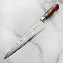 Takayuki Hammered Damascus 9.4" Sujihiki -Zwilling Shop DSC 5041