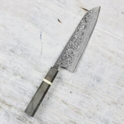 Saji SG2 Black Damascus 7" Santoku, Stabilized Birch -Zwilling Shop DSC 5256 ae3756fa 7ba4 4fa6 9565 3a90aa267aab