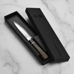 Senzo Black Damascus 4.75" Utility Knife -Zwilling Shop DSC 5378