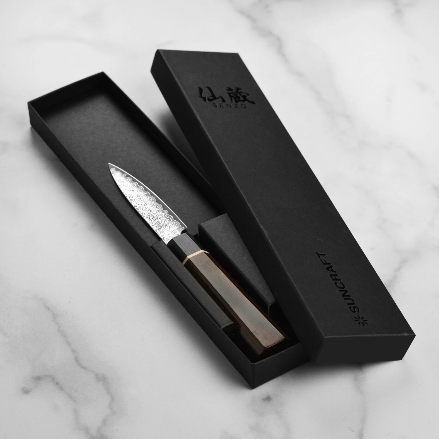 Senzo Black Damascus 3.1" Paring Knife 9 Senzo Black Damascus 3.1" Paring Knife - Image 7