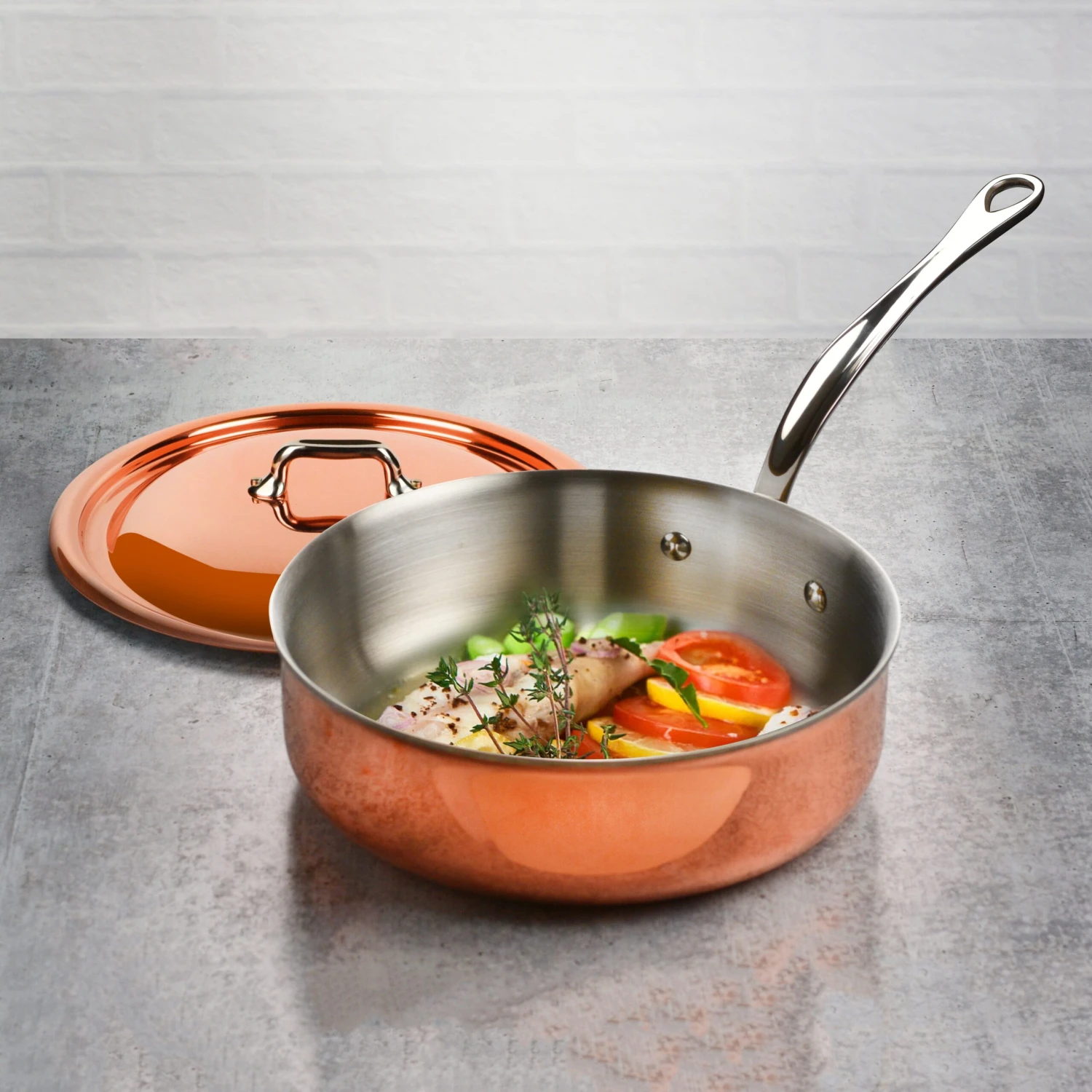 Mauviel M'6S 3.2-quart Induction Copper Saute Pan 4 Mauviel M'6S 3.2-quart Induction Copper Saute Pan - Image 2