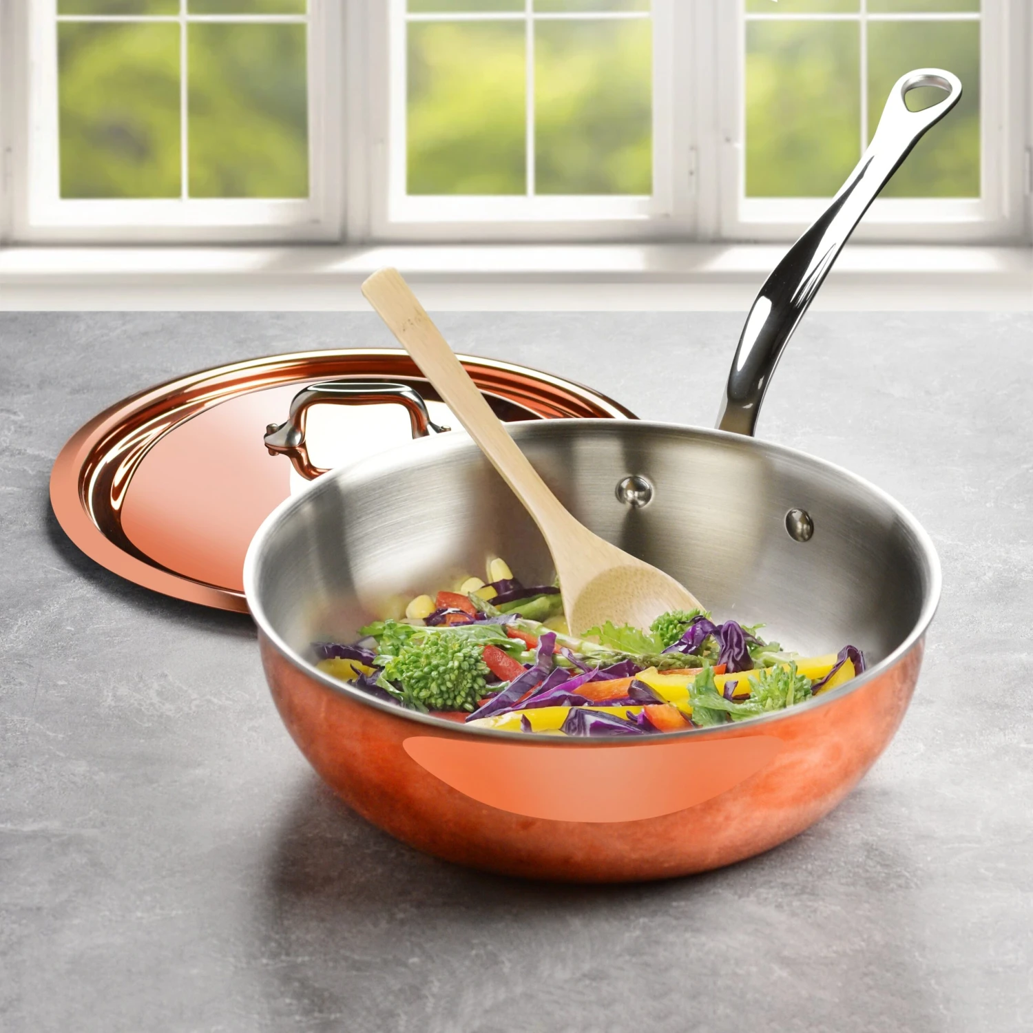 Mauviel M'6S 3.4-quart Induction Copper Saucier 4 Mauviel M'6S 3.4-quart Induction Copper Saucier - Image 2