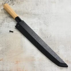 Takayuki X Itsuo Doi Homura Aogami #2 11.8" Sakimaru Yanagiba With Saya -Zwilling Shop DSC 5630