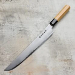 Takayuki X Itsuo Doi Homura Aogami #2 11.8" Sakimaru Yanagiba With Saya -Zwilling Shop DSC 5631