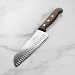 Victorinox Wood 7" Hollow Edge Santoku Knife