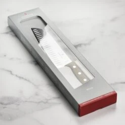 Victorinox Wood 7" Hollow Edge Santoku Knife -Zwilling Shop DSC 5770